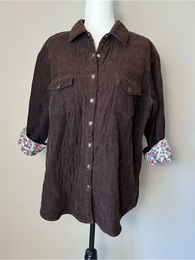 🔥 Cotton Ginny Vintage Corduroy Shacket Snap Jacket